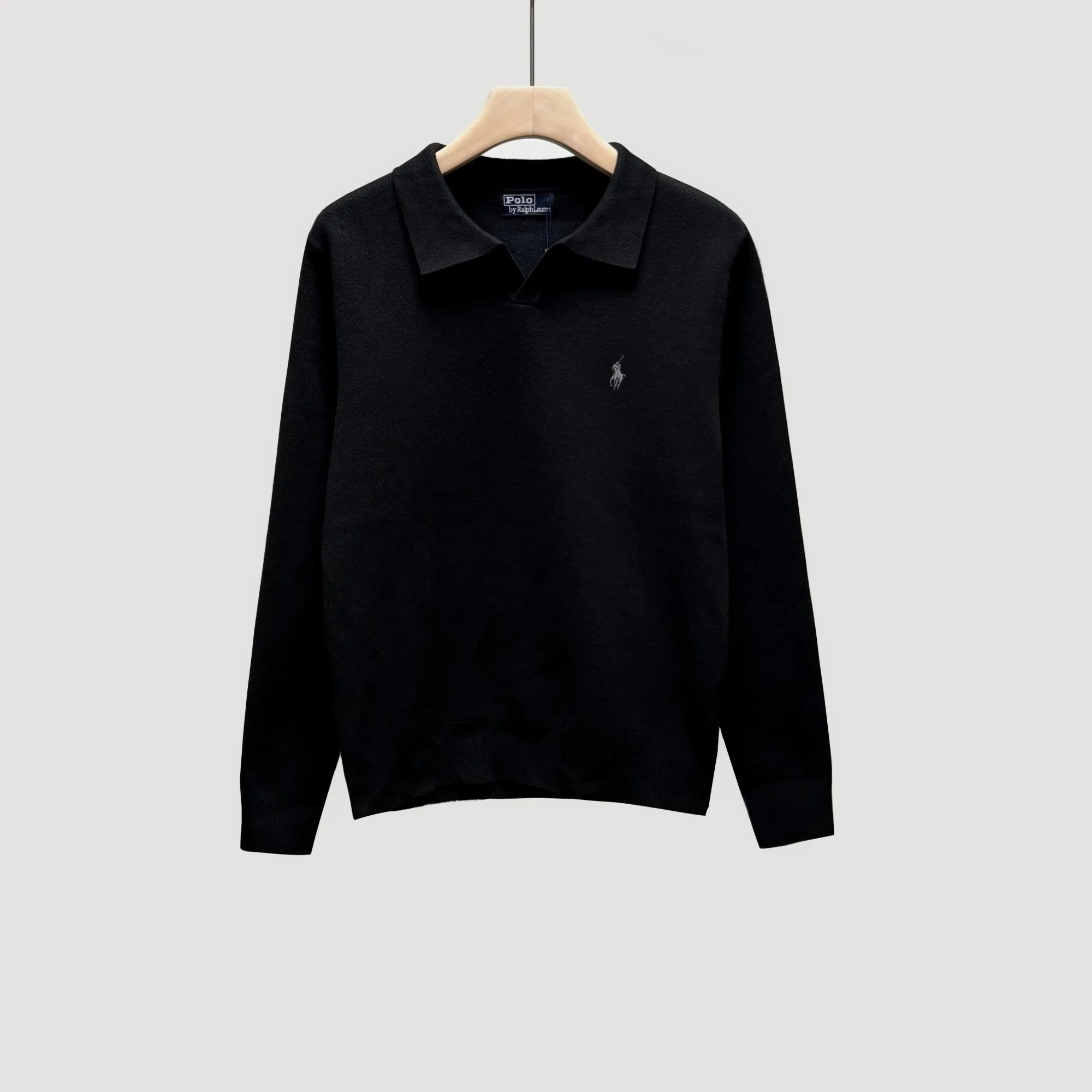 P260 Ralph Lauren lapel V-neck sweater Color: black gray royal blue Size: S-XXL 1:1 same style, model number (RL18774)
